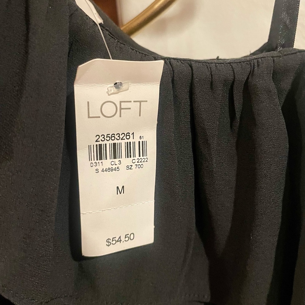 LOFT Black Ruffle Halter Top - Picture 2 of 5